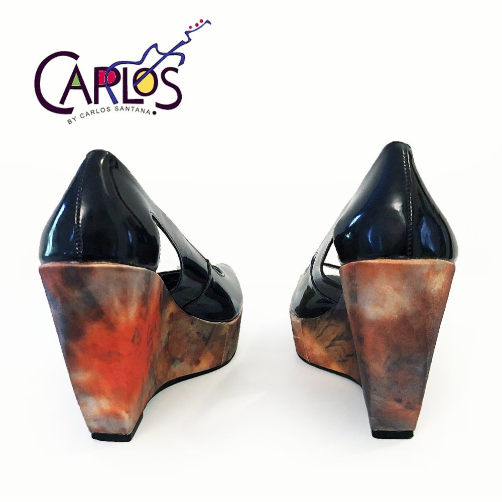Carlos Santana artsy platform wedge shoes - Picture 5 of 9